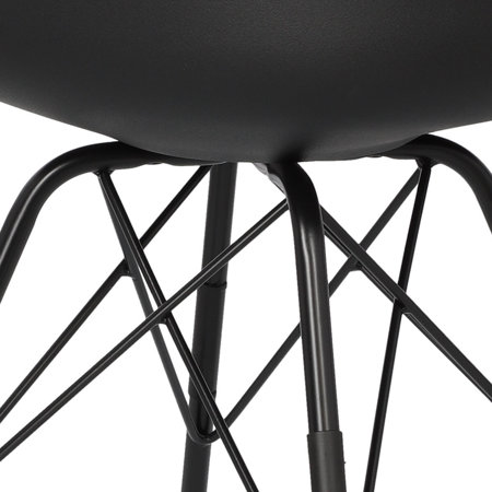 Krzesło Eris PP czarne/czarne z tworzywa