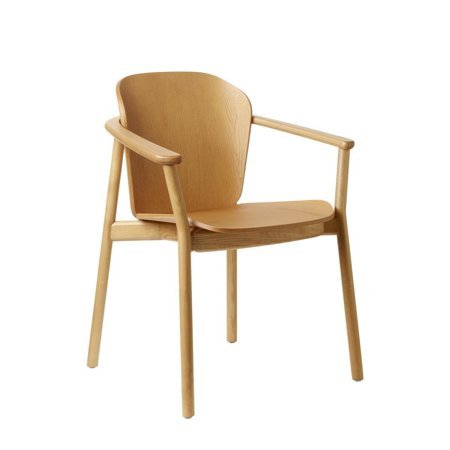Krzesło Finn z podłokietnikami jasny orz drewniane
