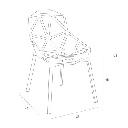 Krzesło Gap Białe inspirowane One Chair metalowe