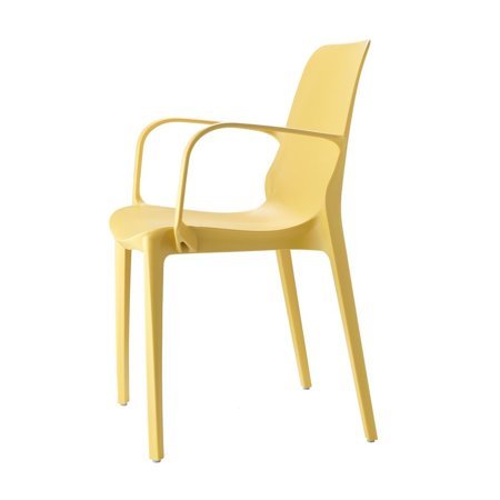 Krzesło Ginevra z podłokietnikami żółte z tworzywa