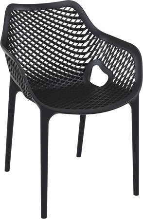 Krzesło Grid XL czarne z tworzywa