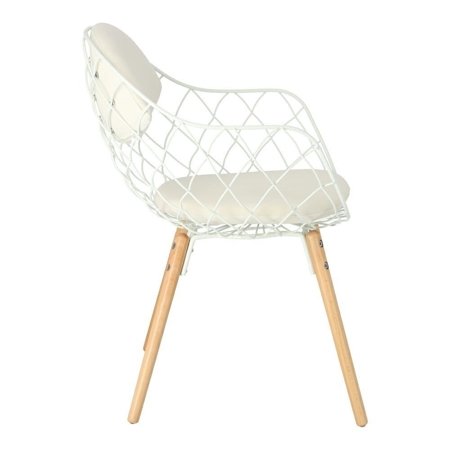 Krzesło Jahi białe białe/naturalne boho