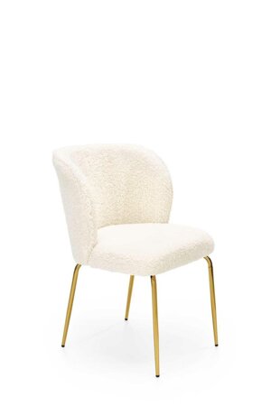 Krzesło Leonore boucle beż/złote