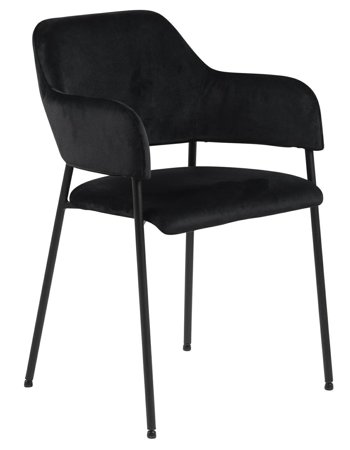 Krzesło Lima z podłokietnikami czarne tapicerowane