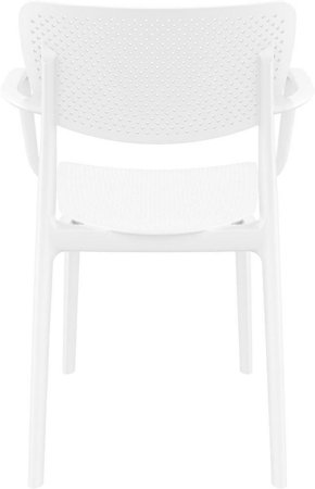 Krzesło Loft z podłokietnikami białe z tworzywa