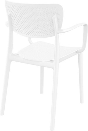 Krzesło Loft z podłokietnikami białe z tworzywa