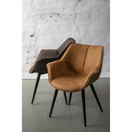 Krzesło Lord brązowy jasny tapicerowane