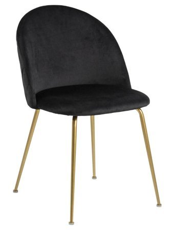 Krzesło Louise Black /Gold tapicerowane