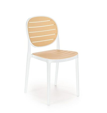 Krzesło Mindi z tworzywa biały/naturalny