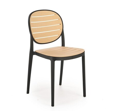 Krzesło Mindi z tworzywa czarny/naturalny