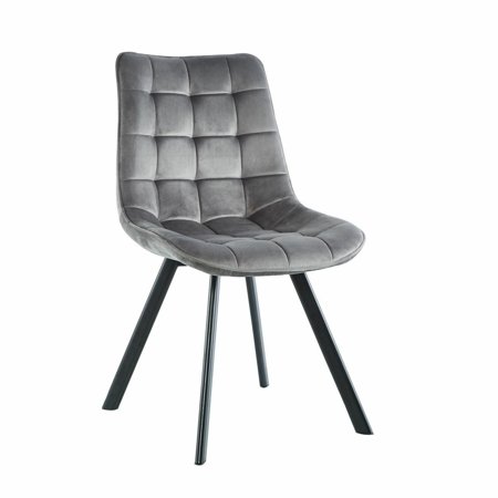 Krzesło Moly velvet szare czarne nogi