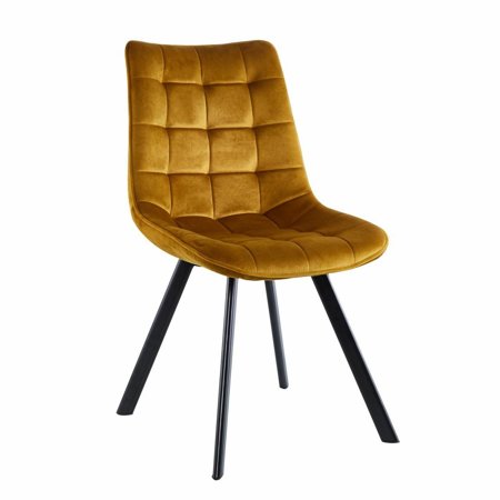 Krzesło Moly velvet żółte czarne nogi