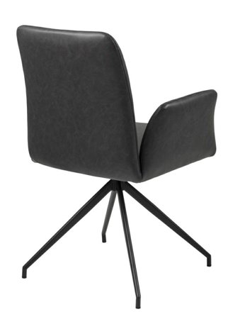 Krzesło Naya czarna eko skóra czarne tapicerowane