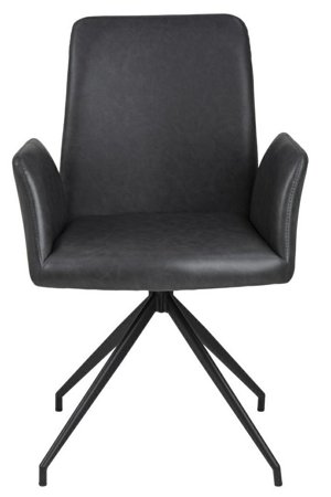 Krzesło Naya czarna eko skóra czarne tapicerowane