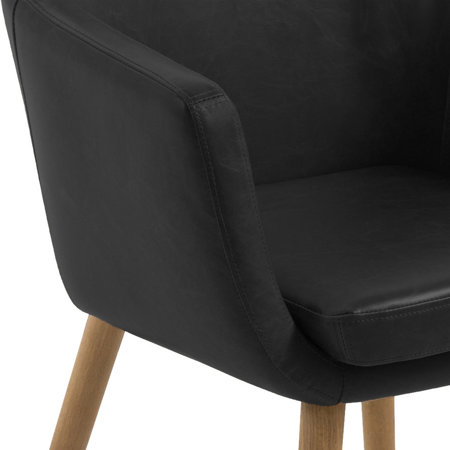 Krzesło Nora Black PU tapicerowane
