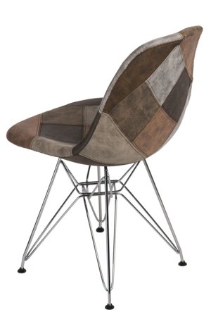 Krzesło P016 Patchwork inspirowane DSR brązowy