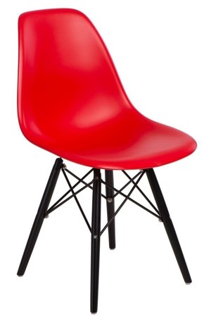 Krzesło P016W PP inspirowane DSW black/czerwony