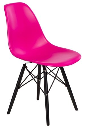 Krzesło P016W PP inspirowane DSW black/różowy