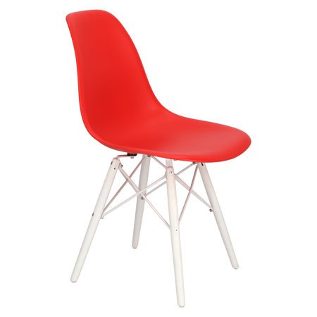 Krzesło P016W PP inspirowane DSW white/czerwony
