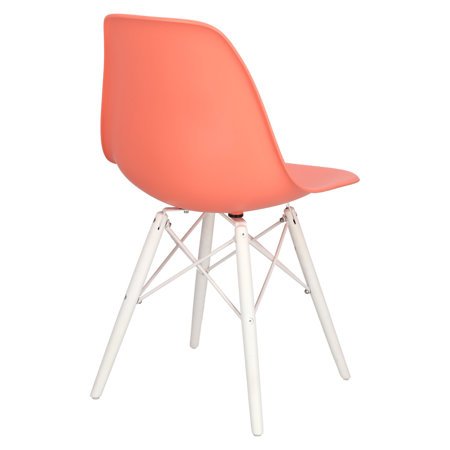 Krzesło P016W PP inspirowane DSW white/koralowy