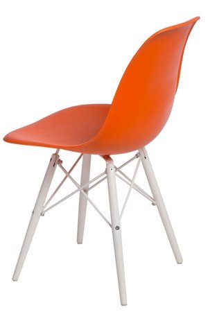 Krzesło P016W PP inspirowane DSW white/pomarańczowy
