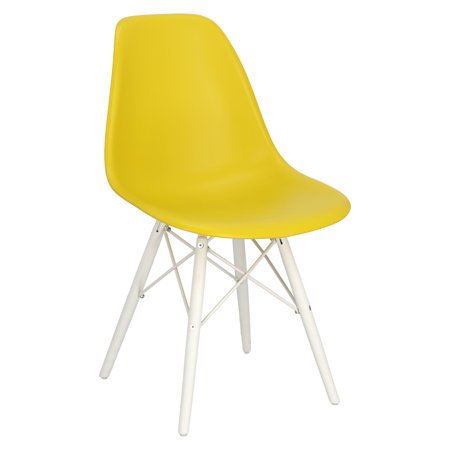 Krzesło P016W PP inspirowane DSW white/żółty