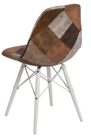 Krzesło P016W Patchwork inspirowane DSW white brązowy