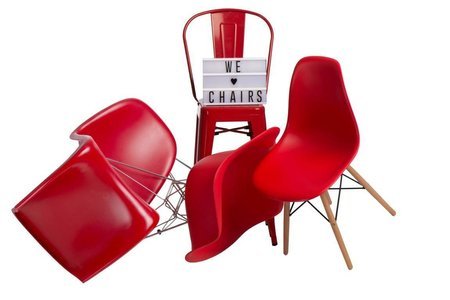 Krzesło P018W PP inspirowane DAW czerwony