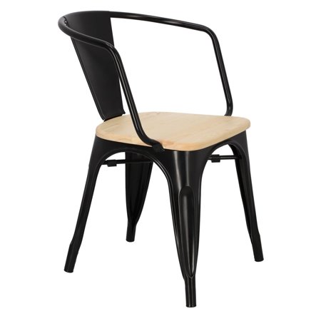 Krzesło Paris Arms Wood czarne sosna nat
