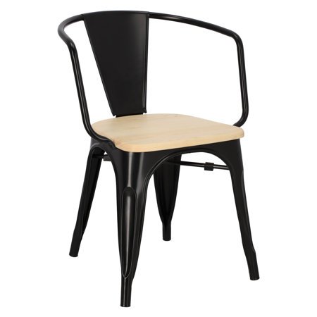 Krzesło Paris Arms Wood czarne sosna naturalna
