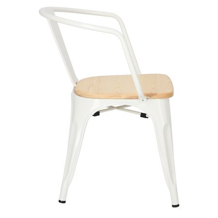 Krzesło Paris Arms Wood sosna naturalna/biały metalowe