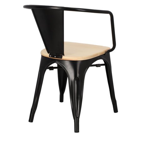 Krzesło Paris Arms Wood sosna naturalna/czarny metalowe