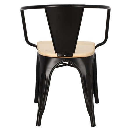 Krzesło Paris Arms Wood sosna naturalna/czarny metalowe