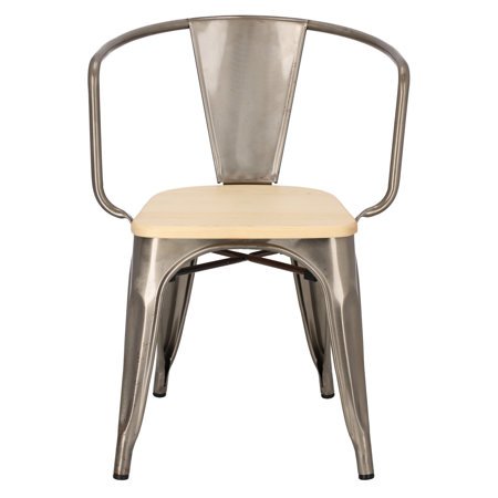 Krzesło Paris Arms Wood sosna naturalna/metaliczny metalowe