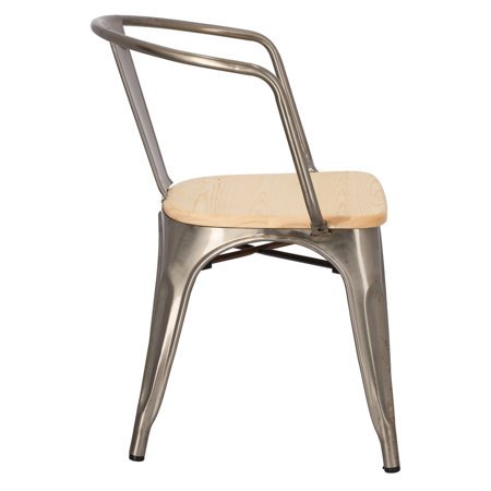Krzesło Paris Arms Wood sosna naturalna/metaliczny metalowe