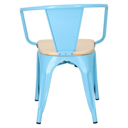 Krzesło Paris Arms Wood sosna naturalna/niebieski metalowe