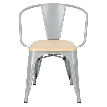 Krzesło Paris Arms Wood sosna naturalna/srebrny metalowe