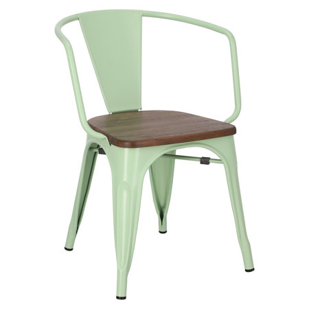 Krzesło Paris Arms Wood zielone sosna orzech