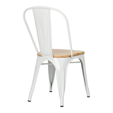 Krzesło Paris Wood sosna naturalna/biały metalowe