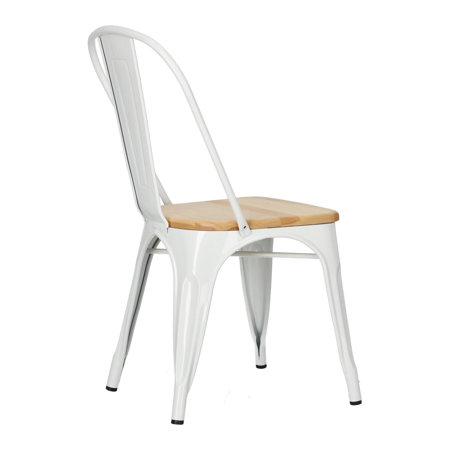 Krzesło Paris Wood sosna naturalna/biały metalowe