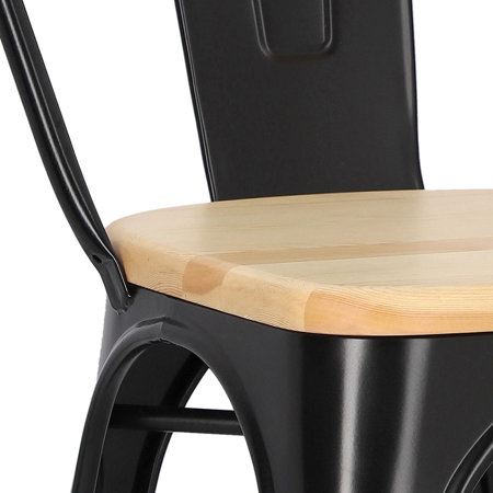 Krzesło Paris Wood sosna naturalna/czarny metalowe