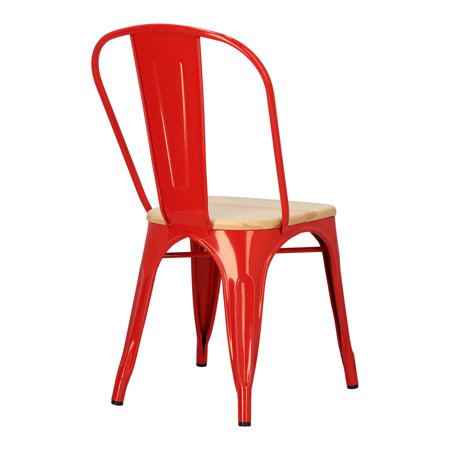 Krzesło Paris Wood sosna naturalna/czerwony