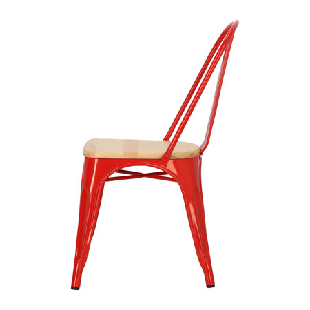 Krzesło Paris Wood sosna naturalna/czerwony