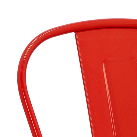 Krzesło Paris Wood sosna naturalna/czerwony metalowe