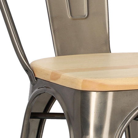 Krzesło Paris Wood sosna naturalna/metaliczny metalowe