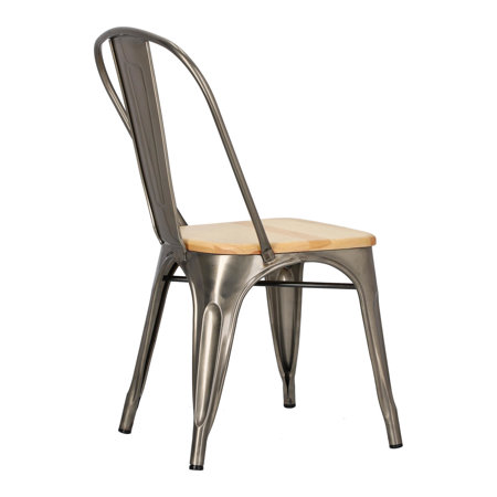 Krzesło Paris Wood sosna naturalna/metaliczny metalowe