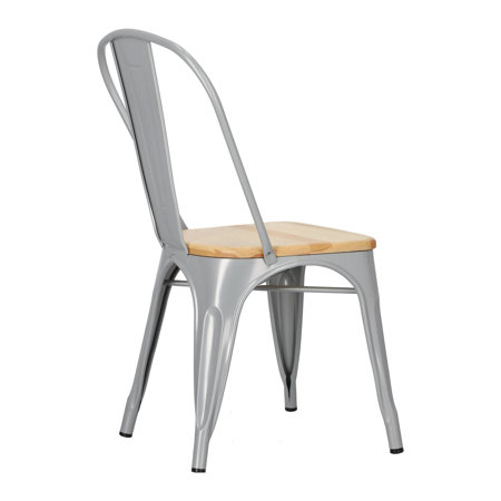 Krzesło Paris Wood sosna naturalna/szary metalowe