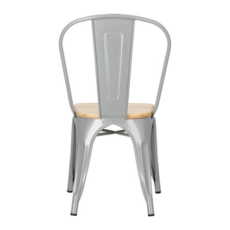 Krzesło Paris Wood sosna naturalna/szary metalowe