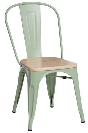 Krzesło Paris Wood sosna naturalna/zielony jasny
