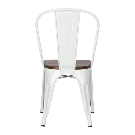 Krzesło Paris Wood sosna orzech/biały metalowe